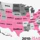 Illustration for article titled Map: Six Decades of the Most Popular Names for Girls, State-by-State